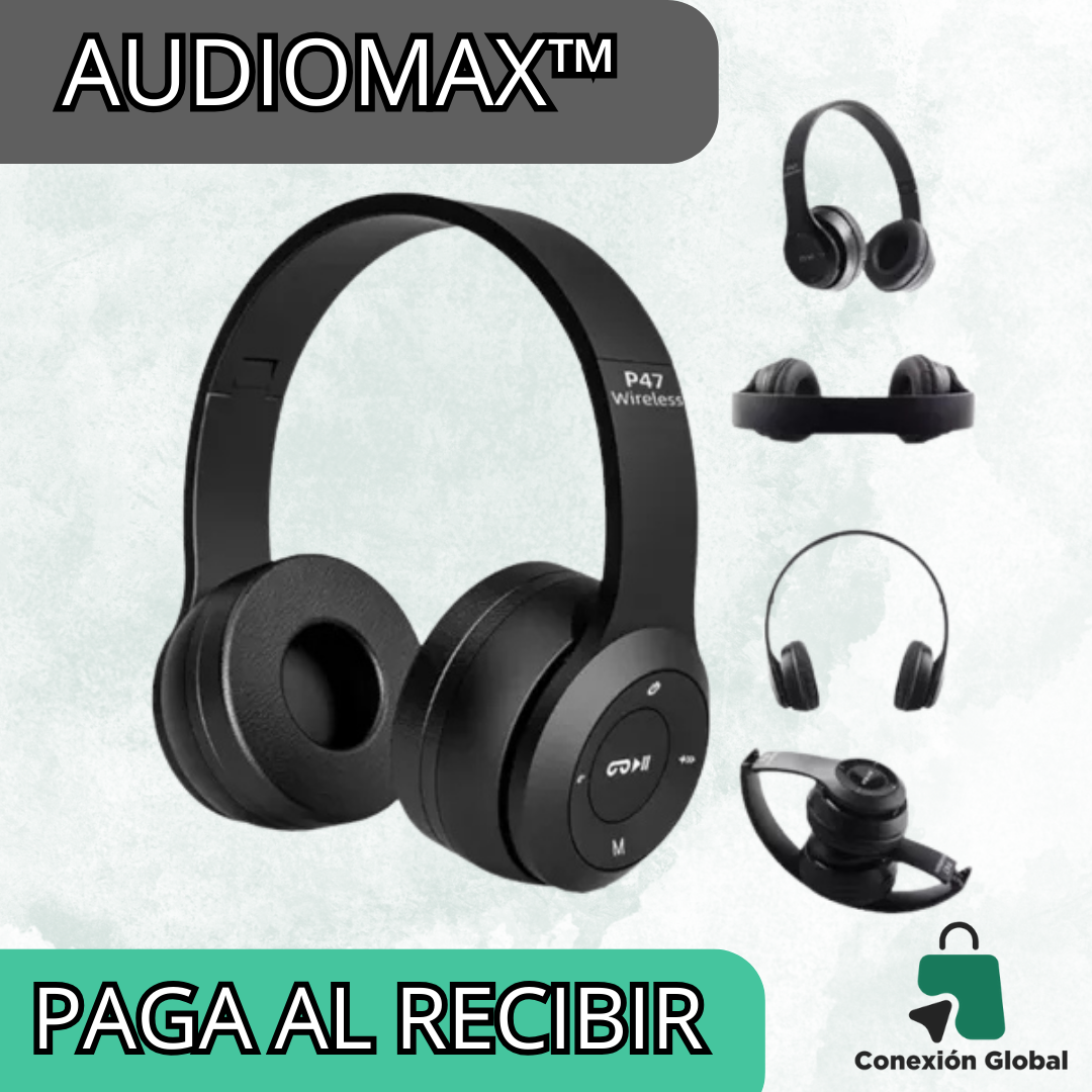 AUDIOMAX™ Audifonos plegables y portatiles